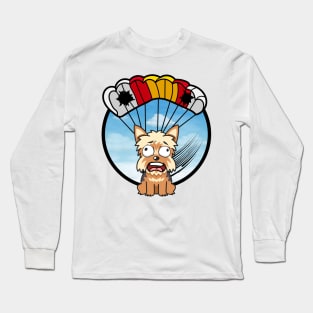 Silly yorkshire terrier dog has a broken parachute Long Sleeve T-Shirt